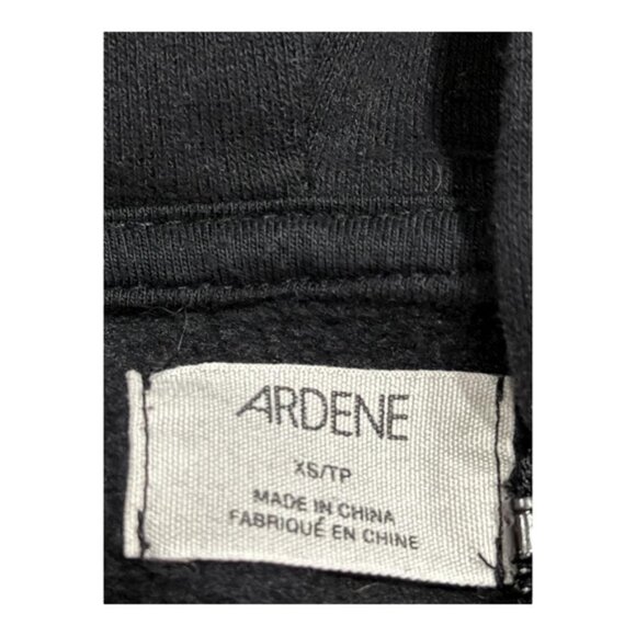 Ardene Hoodie Womens XS Black Cropped Zip Up Sweatshirt Hooded Full Zip Fleece - Picture 5 of 7
